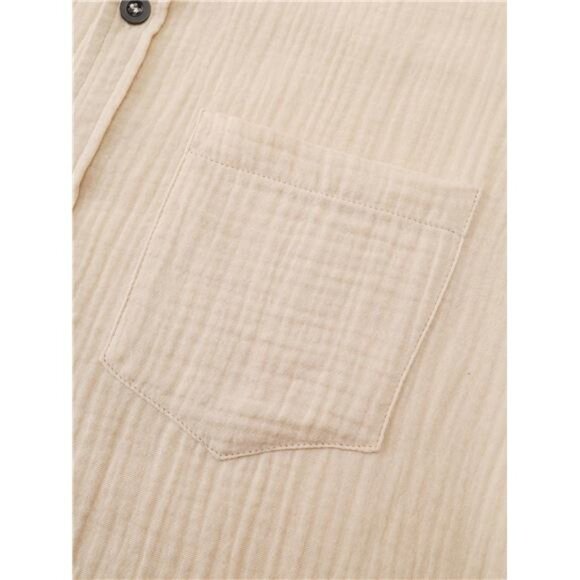 Men Linen/Bohemian Style Short Sleeve Shirt for Men, Summer Apparel for Men - Picture 5 of 8